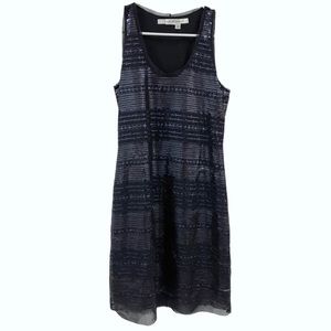 Max Studio Navy Blue Sleeveless Sequin Party Dress - Size Small